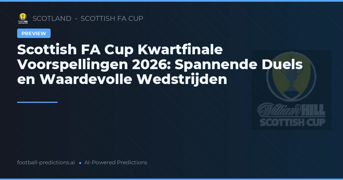 Scottish FA Cup Kwartfinale Voorspellingen 2026: Spannende Duels en Waardevolle Wedstrijden