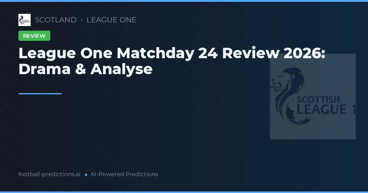 League One Matchday 24 Review 2026: Drama & Analyse