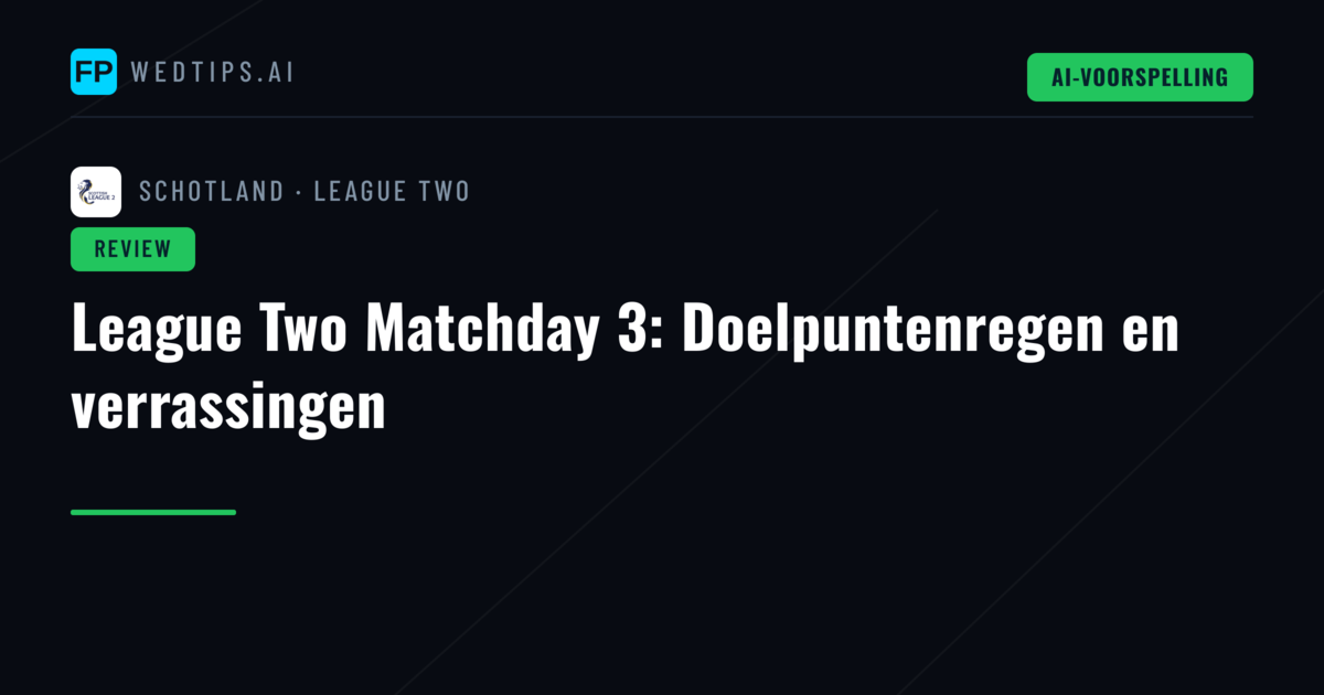 League Two Matchday 3: Doelpuntenregen en verrassingen