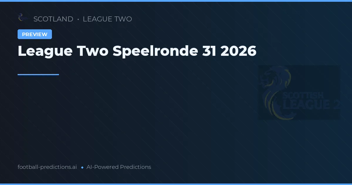 League Two Speelronde 31 2026