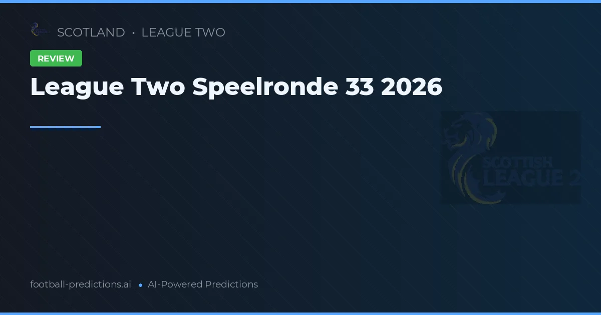 League Two Speelronde 33 2026