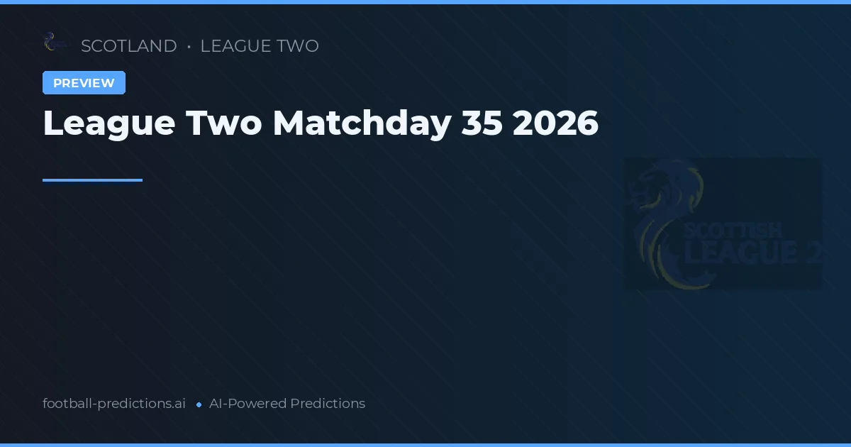 League Two Matchday 35 2026
