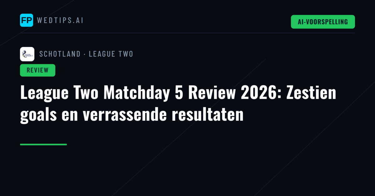 League Two Matchday 5 Review 2026: Zestien goals en verrassende resultaten