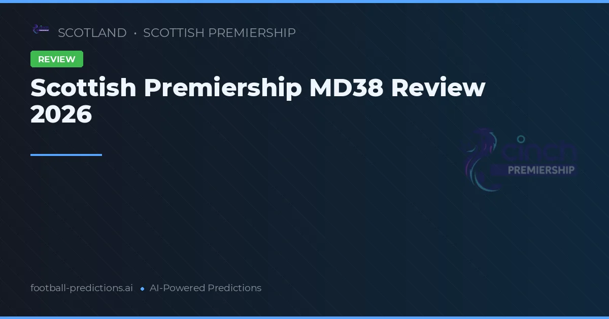 Scottish Premiership MD38 Review 2026