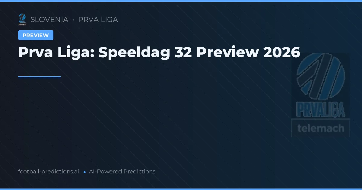 Prva Liga: Speeldag 32 Preview 2026