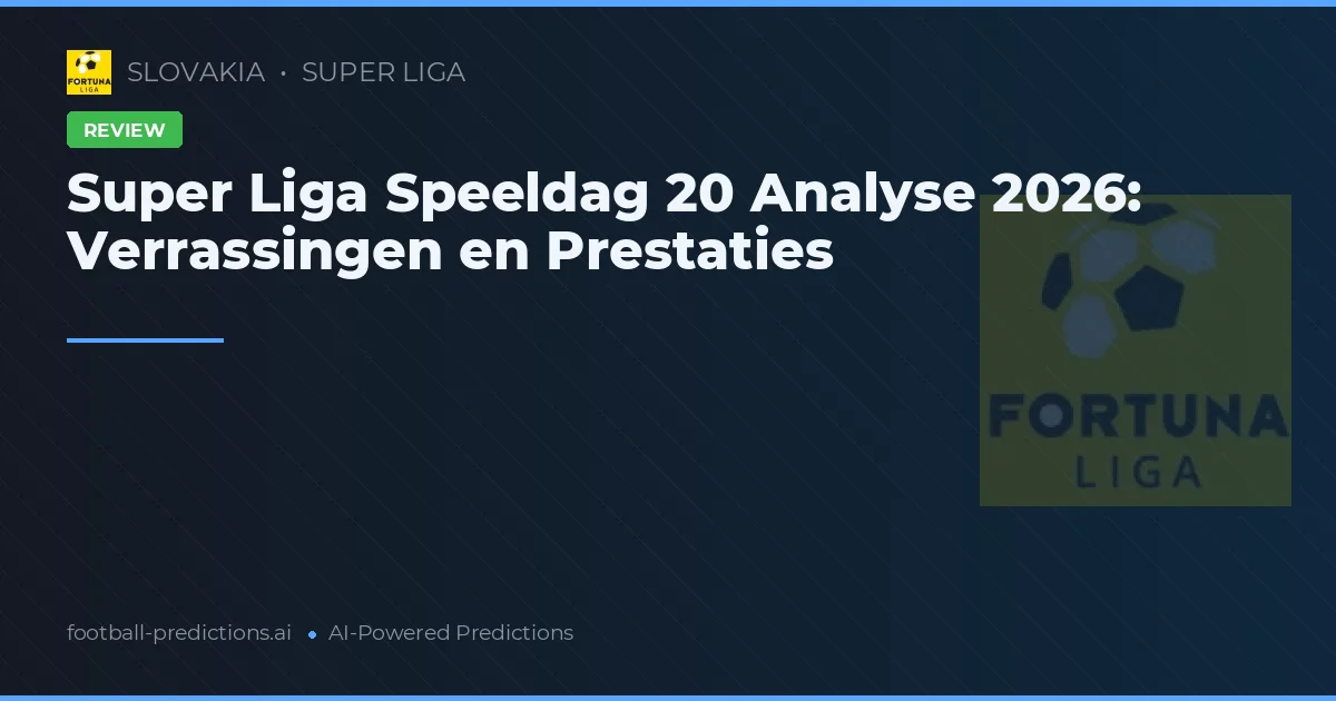 Super Liga Speeldag 20 Analyse 2026: Verrassingen en Prestaties