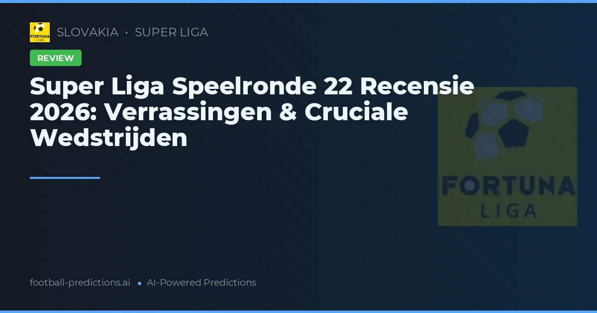 Super Liga Speelronde 22 Recensie 2026: Verrassingen & Cruciale Wedstrijden