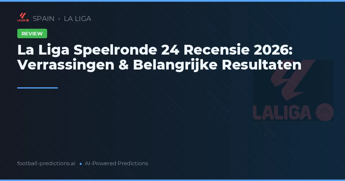 La Liga Speelronde 24 Recensie 2026: Verrassingen & Belangrijke Resultaten