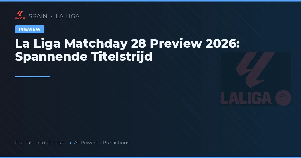 La Liga Matchday 28 Preview 2026: Spannende Titelstrijd