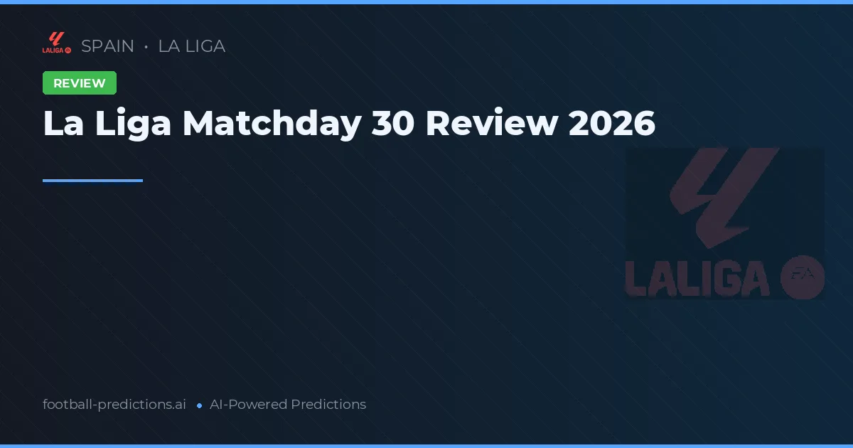 La Liga Matchday 30 Review 2026