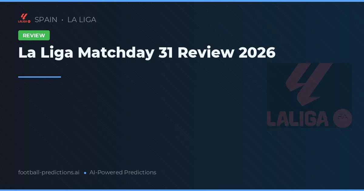 La Liga Matchday 31 Review 2026
