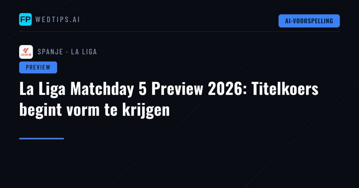 La Liga Matchday 5 Preview 2026: Titelkoers begint vorm te krijgen