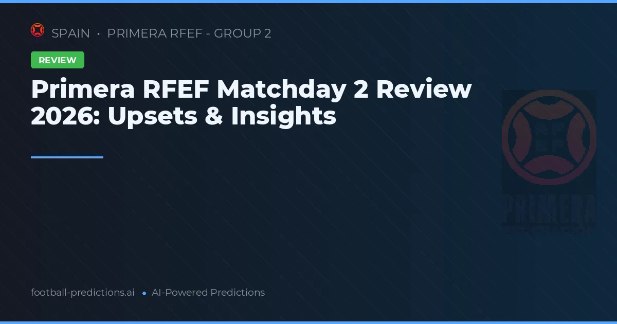 Primera RFEF Matchday 2 Review 2026: Upsets & Insights