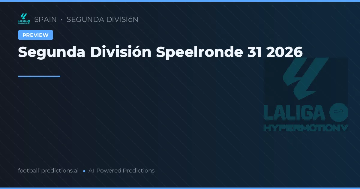 Segunda División Speelronde 31 2026