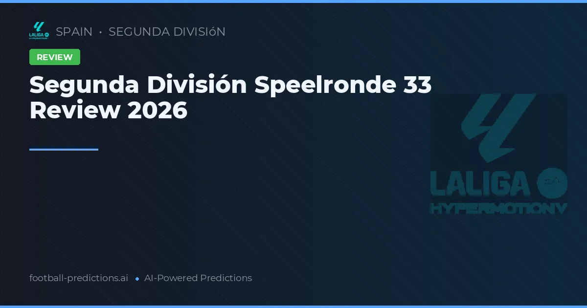 Segunda División Speelronde 33 Review 2026