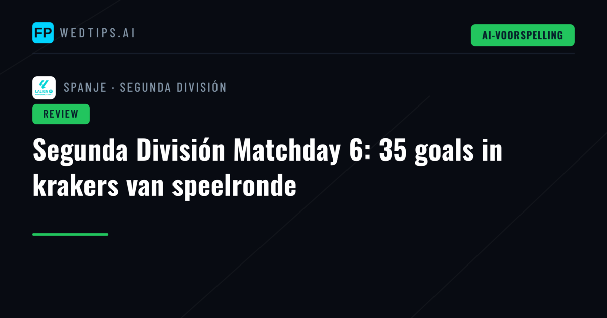 Segunda División Matchday 6: 35 goals in krakers van speelronde