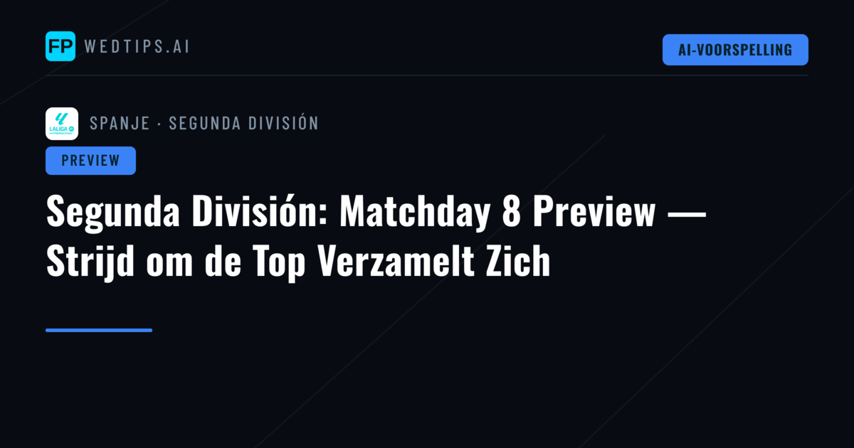 Segunda División: Matchday 8 Preview — Strijd om de Top Verzamelt Zich