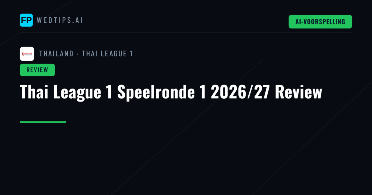 Thai League 1 Speelronde 1 2026/27 Review