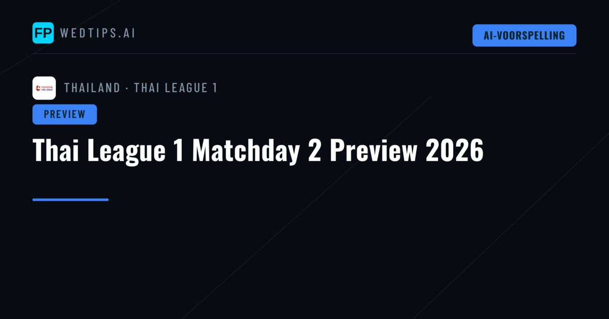Thai League 1 Matchday 2 Preview 2026