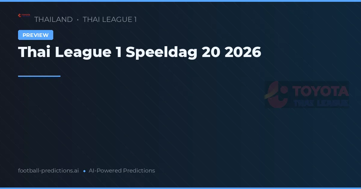 Thai League 1 Speeldag 20 2026