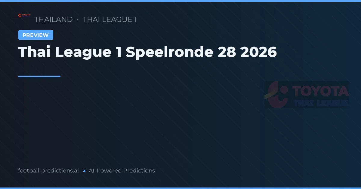 Thai League 1 Speelronde 28 2026