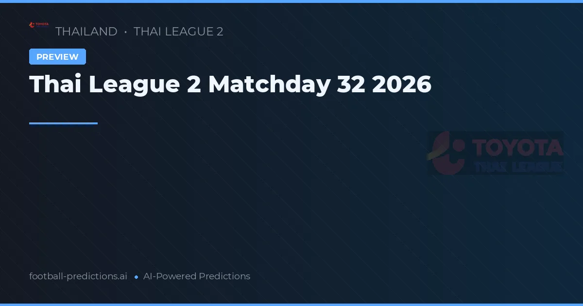 Thai League 2 Matchday 32 2026