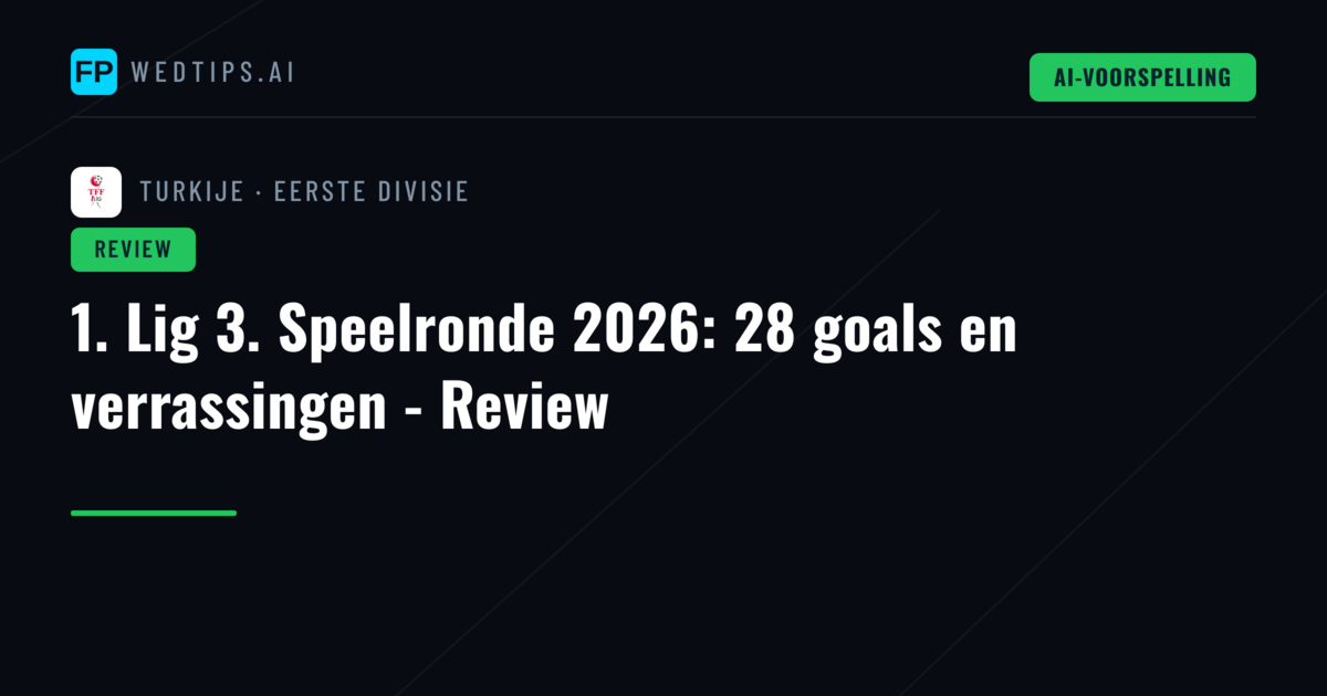 1. Lig 3. Speelronde 2026: 28 goals en verrassingen - Review