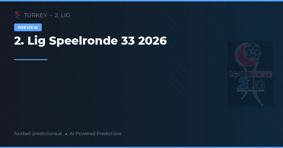 2. Lig Speelronde 33 2026