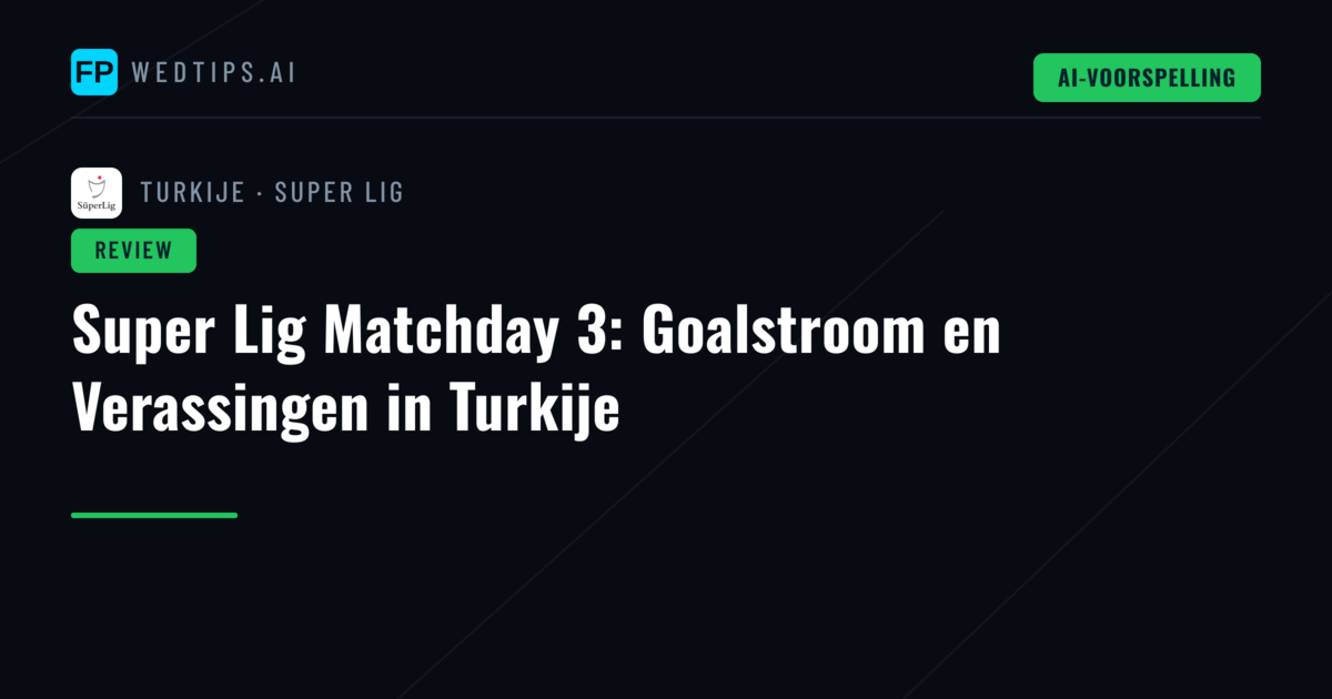 Super Lig Matchday 3: Goalstroom en Verassingen in Turkije