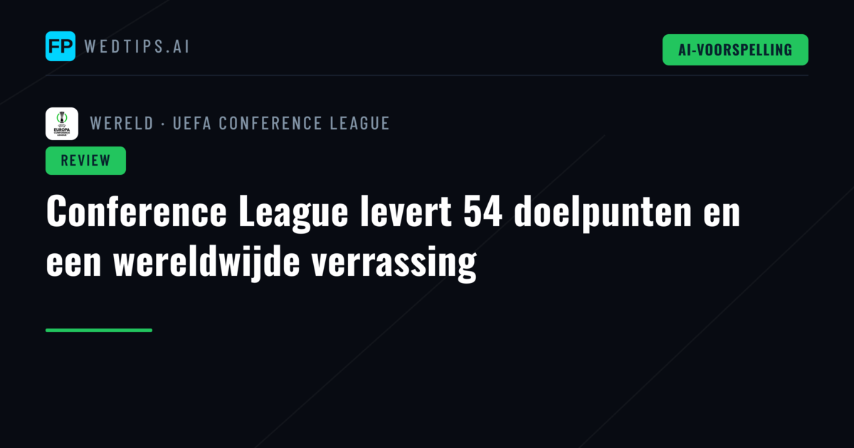 Conference League levert 54 doelpunten en een wereldwijde verrassing