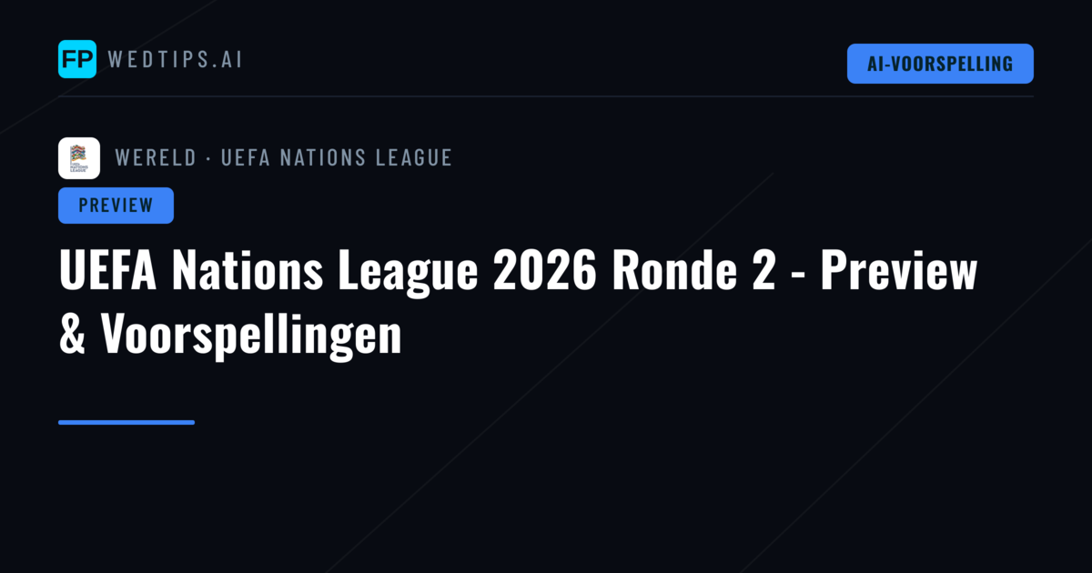 UEFA Nations League 2026 Ronde 2 - Preview & Voorspellingen