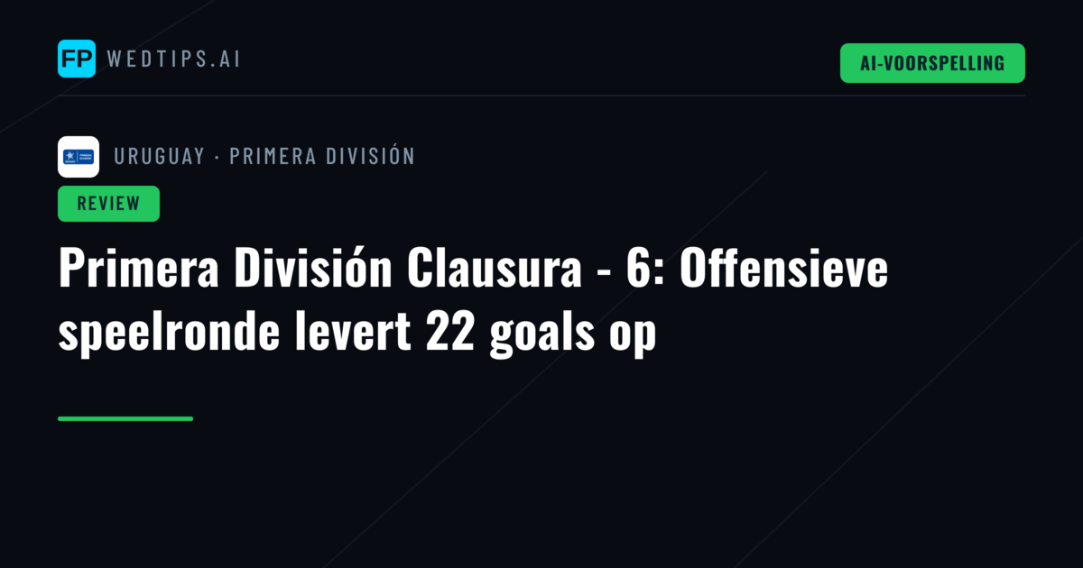 Primera División Clausura - 6: Offensieve speelronde levert 22 goals op
