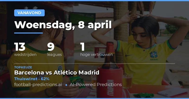 Voetbalvoorspellingen voor 8 april 2026