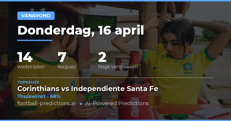 Vooruitblik op de voetbalwedstrijden van 16 april 2026