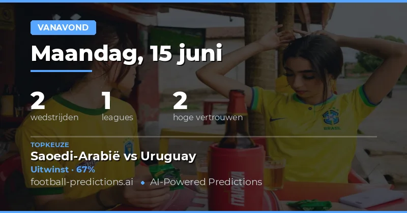 World Cup Preview: Maandag 15 Juni 2026