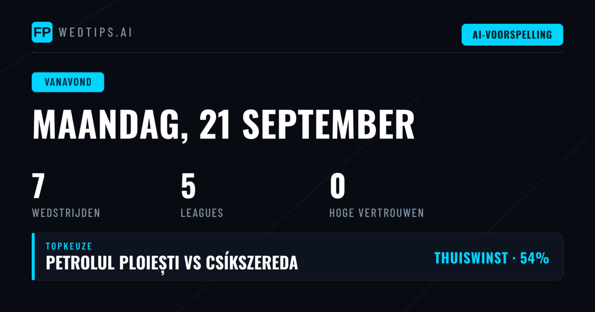 Zeven duels verdeeld over vijf competities