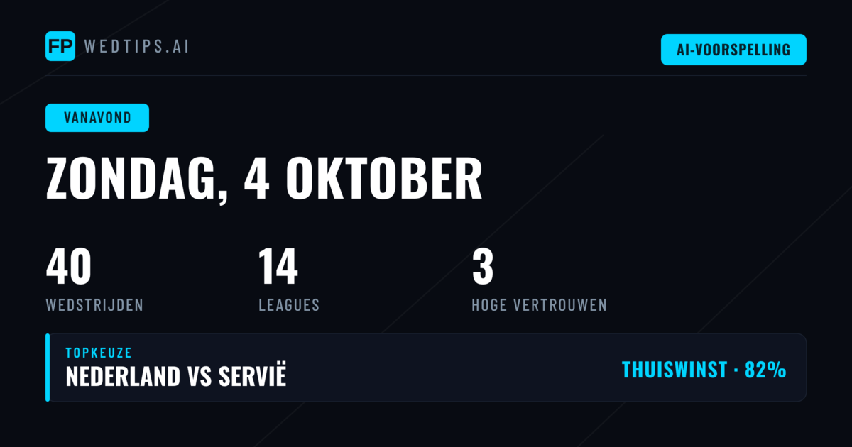 Preview: Zondag 4 Oktober 2026