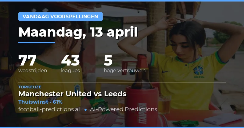 Voetbalwedstrijden op 13 april 2026: Analyse van de kans op een overwinning