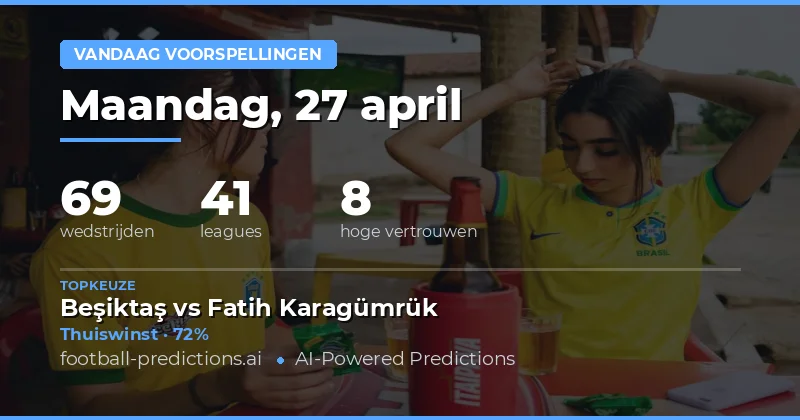 Voetbalvoorspellingen & Tips — Maandag, 27 april, 2026