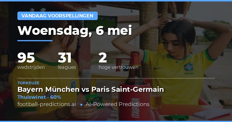 Samenvatting van de wedstrijdkaart voor vandaag