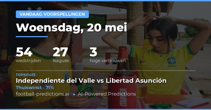 Voetbalvoorspellingen 20 Mei 2026