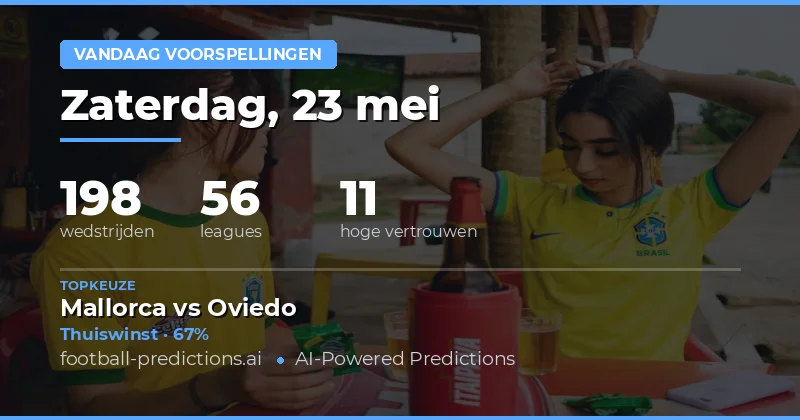 Voetbalvoorspellingen van Vandaag: 23 Mei 2026