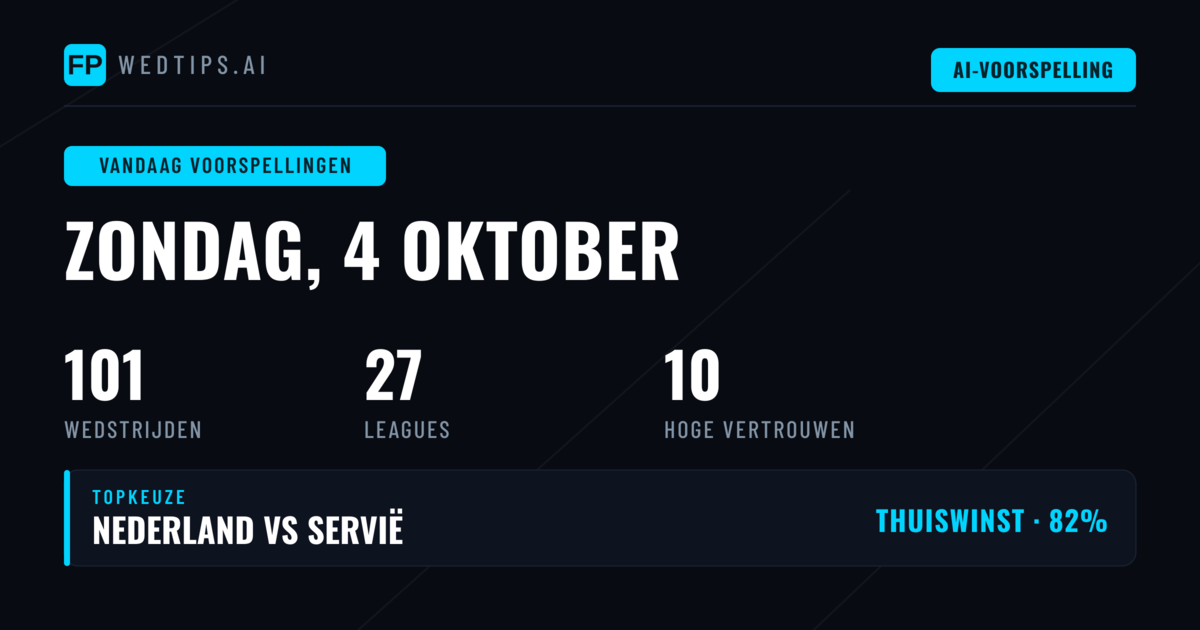 Dagelijks Overzicht: Internationals Domineren Zondag 4 October
