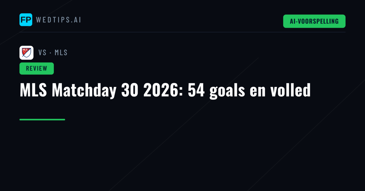 MLS Matchday 30 2026: 54 goals en volled