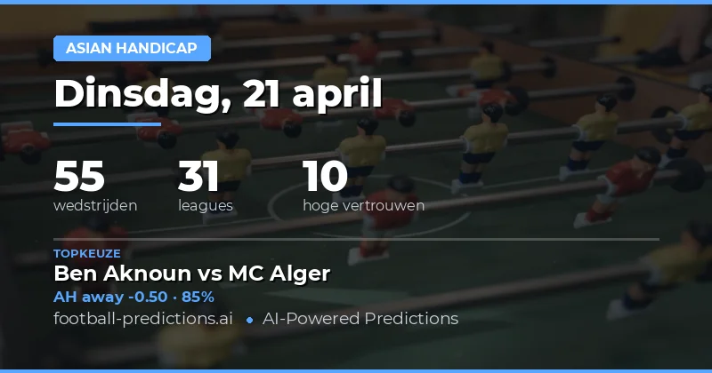 Asian Handicap Voorspellingen van 21 April 2026