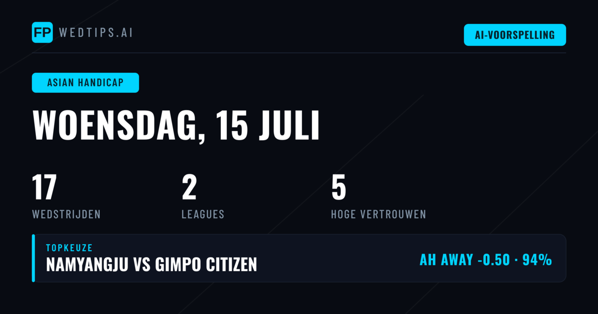 Beste AH Tips voor 15 Jul 2026