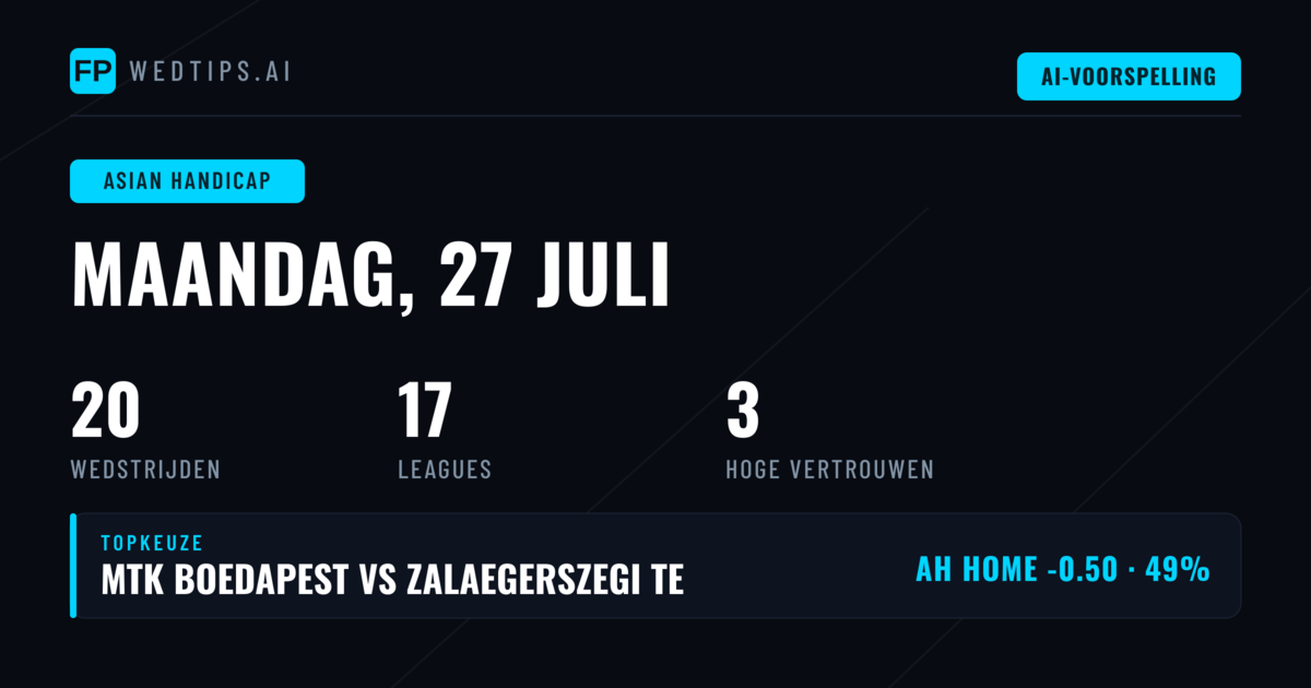 Beste AH Picks voor 27 Jul 2026