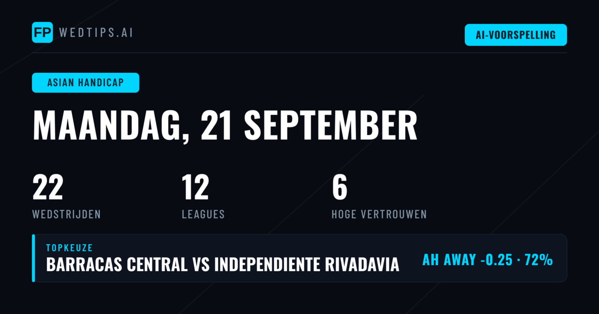Top AH Picks voor 21 Sep 2026