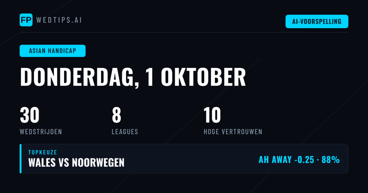 Top AH Picks – 1 Oktober 2026