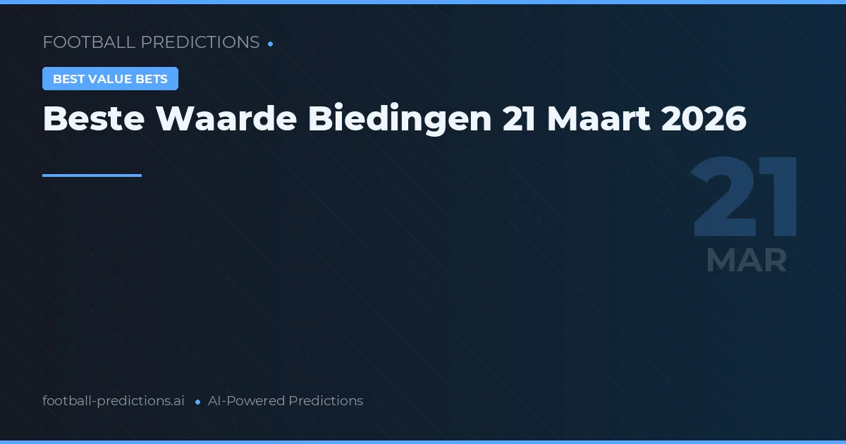 Beste Waarde Biedingen 21 Maart 2026